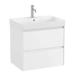 Imagine Set PROMO mobilier baza si lavoar Roca Ona Unik 2 sertare 65x46 cm alb mat