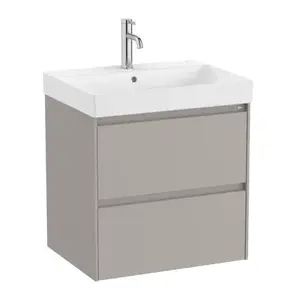 Imagine Set PROMO mobilier baza si lavoar Roca Ona Unik 2 sertare 60x46 cm gri mat