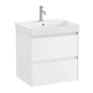 Imagine Set PROMO mobilier baza si lavoar Roca Ona Unik 2 sertare 60x46 cm alb mat