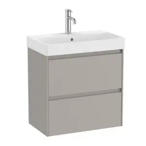 Imagine Set PROMO mobilier baza si lavoar Roca Ona Unik 2 sertare 60x36 cm gri mat