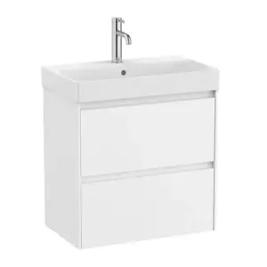 Imagine Set PROMO mobilier baza si lavoar Roca Ona Unik 2 sertare 60x36 cm alb mat
