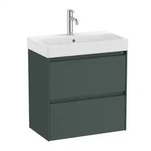 Imagine Set PROMO mobilier baza si lavoar Roca Ona Unik 2 sertare 60x36 cm verde mat