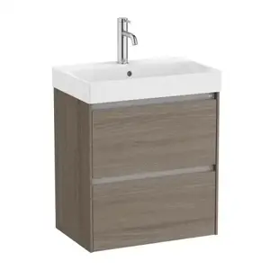 Imagine Set PROMO mobilier baza si lavoar Roca Ona Unik 2 sertare 55x36 cm ulm inchis