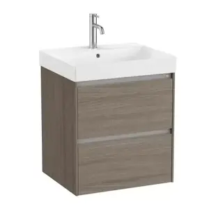 Imagine Set PROMO mobilier baza si lavoar Roca Ona Unik 2 sertare 55x46 cm ulm inchis