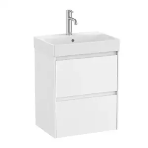 Imagine Set PROMO mobilier baza si lavoar Roca Ona Unik 2 sertare 50x36 cm alb mat