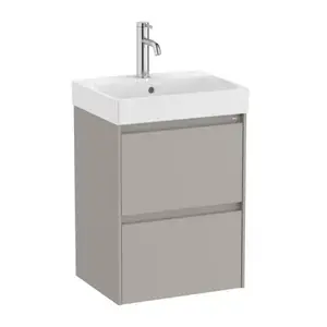 Imagine Set PROMO mobilier baza si lavoar Roca Ona Unik 2 sertare 45x36 cm gri mat