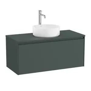 Imagine Baza lavoar suspendat Roca Ona 1 sertar 99.4x45.7 cm verde mat