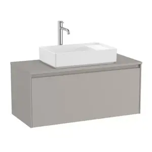 Imagine Baza lavoar suspendat Roca Ona 1 sertar 99.4x45.7 cm gri mat