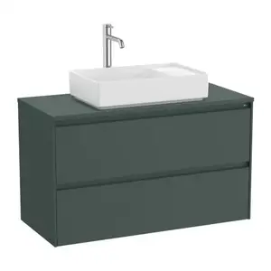 Imagine Baza lavoar suspendat Roca Ona 2 sertare 99.4x45.7 cm verde mat