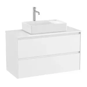 Imagine Baza lavoar suspendat Roca Ona 2 sertare 99.4x45.7 cm alb mat