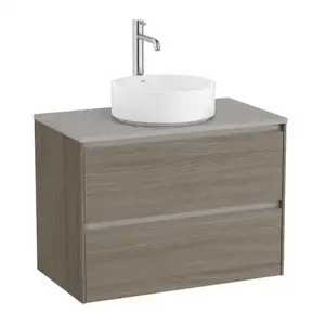 Imagine Baza lavoar suspendat Roca Ona 2 sertare 79.4x45.7 cm ulm inchis