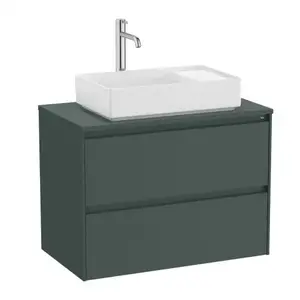 Imagine Baza lavoar suspendat Roca Ona 2 sertare 79.4x45.7 cm verde mat