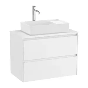 Imagine Baza lavoar suspendat Roca Ona 2 sertare 79.4x45.7 cm alb mat