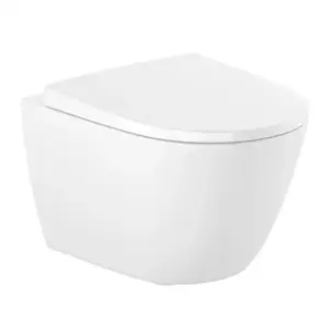 Imagine Vas WC suspendat Roca Ona compact rimless alb lucios 48x36 cm