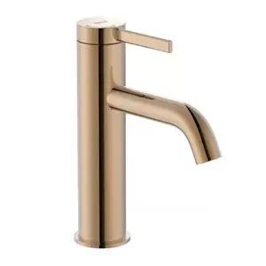Imagine Baterie lavoar monocomanda Roca Ona rose-gold lucios cu tehnologie Cold Start si ventil click-clack
