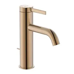 Imagine Baterie lavoar monocomanda Roca Ona rose-gold lucios cu tehnologie Cold Start si ventil