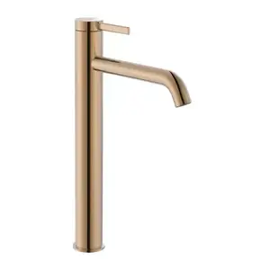 Imagine Baterie lavoar inalta Roca Ona cu tehnologie Cold Start si ventil click-clack rose-gold lucios