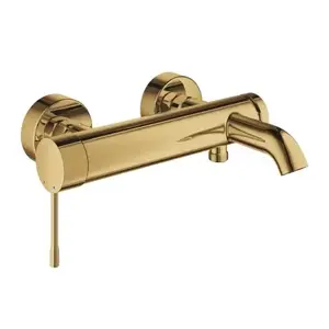 Imagine Baterie cada si dus monocomanda Grohe Essence auriu lucios Cool Sunrise