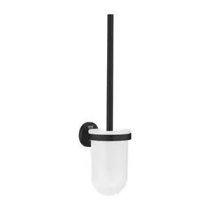 Imagine Perie WC din sticla mata Grohe Essentials cu suport negru mat