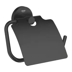 Imagine Suport hartie igienica cu aparatoare Grohe Essentials negru mat