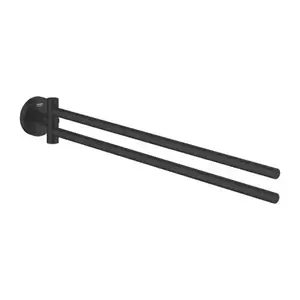 Imagine Suport prosop doua bare pivotante Grohe Essentials 43.9 cm negru mat