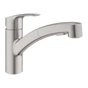 Imagine Baterie bucatarie cu dus extractibil Grohe Eurosmart crom mat Supersteel