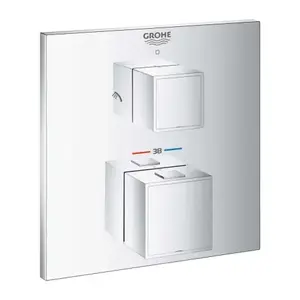 Imagine Baterie dus incastrata Grohtherm Cube termostatata cu doua iesiri crom lucios