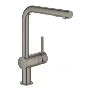 Imagine Baterie bucatarie cu dus extractabil Grohe Minta 2 functii antracit periat Hard Graphite