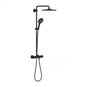 Imagine Sistem de dus cu baterie termostatata Grohe Rainshower SmartActive 310 negru mat