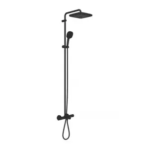 Imagine Sistem de dus cu baterie termostatata Grohe Tempesta 250 Cube negru mat