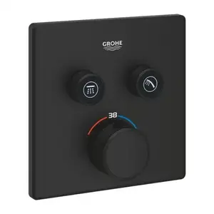 Imagine Baterie dus incastrata Grohe Grohtherm SmartControl negru mat Phantom Black