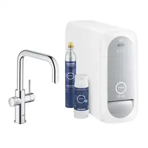 Imagine Baterie bucatarie cu pipa tip U Starter Kit Grohe Blue Home crom lucios