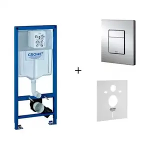 Imagine Set PROMO 4 in 1 rezervor incastrat Grohe Rapid SL cadru si clapeta Skate Cosmopolitan cu izolare fonica