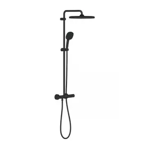 Imagine Sistem de dus cu baterie termostatata Grohe Tempesta Cosmopolitan 250 Cube negru mat