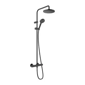 Imagine Sistem de dus cu baterie termostatata Hansgrohe Vernis Blend 200 cu 2 functii negru mat