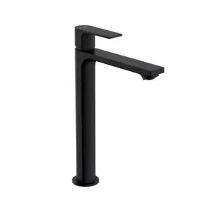 Imagine Baterie lavoar inalta Hansgrohe Rebris E 240 negru mat cu ventil