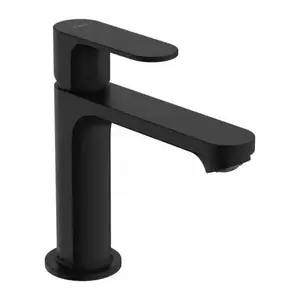 Imagine Baterie lavoar Hansgrohe Rebris S negru mat cu ventil