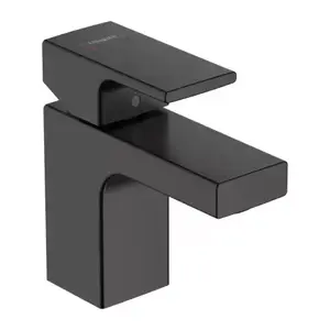 Imagine Baterie lavoar Hansgrohe Vernis Shape 70 negru mat cu ventil
