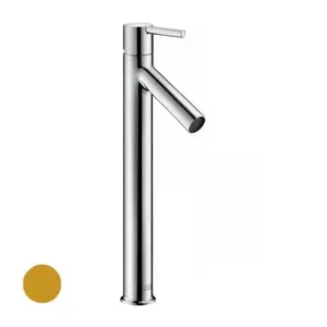 Imagine Baterie lavoar inalta Hansgrohe Axor Starck 100 auriu lucios monocomanda