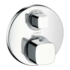 Imagine Baterie de dus incastrata Hansgrohe EcoStat E termostatata crom lucios