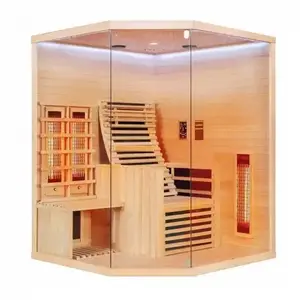 Imagine Sauna uscata Sanotechnik Carbon 3 cu 2 tipuri de rezistente pentru 2 persoane 150x150x195 cm