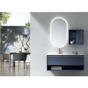 Imagine Oglinda touchscreen LED 3 culori Fluminia Dali 90x60x3 cm cu dezaburire