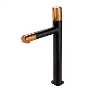 Imagine Baterie lavoar inalta FDesign Ardesia negru-rose gold