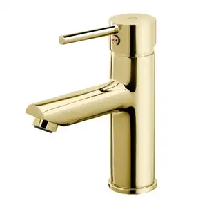 Imagine Baterie lavoar FDesign Flusso auriu lucios monocomanda cu ventil