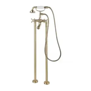 Imagine Set PROMO baterie cada si dus freestanding FDesign Lacrima bronz periat cu set de dus