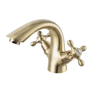 Imagine Baterie lavoar FDesign Lacrima bronz periat cu ventil