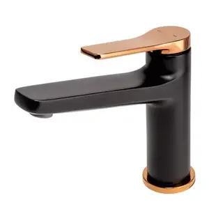 Imagine Baterie lavoar FDesign Seppia negru mat-rose gold monocomanda