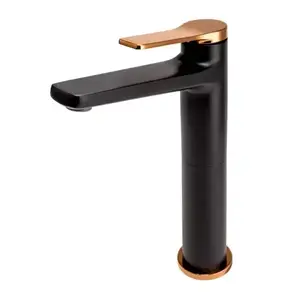 Imagine Baterie lavoar inalta FDesign Seppia negru mat-rose gold monocomanda