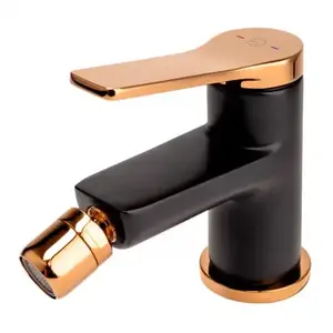 Imagine Baterie bideu FDesign Seppia negru mat-rose gold monocomanda