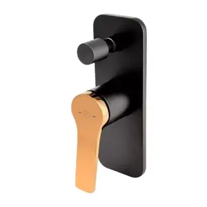 Imagine Baterie cada si dus incastrata FDesign Seppia negru mat-rose gold monocomanda